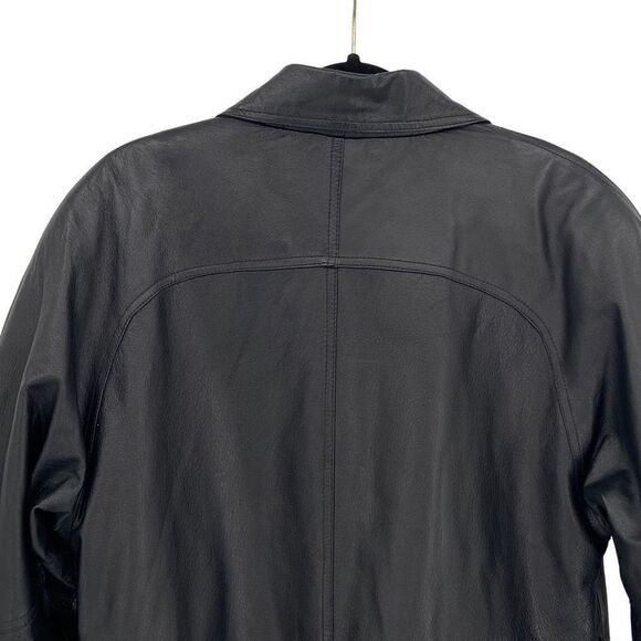 N.Y.D.A. New York Direct Action Vintage Y2K 100% Leather Coat Black Small - Picture 6 of 12